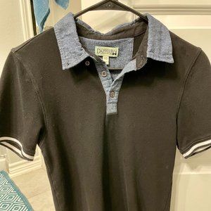 Dapper Boi Polo, Black with light blue collar accent